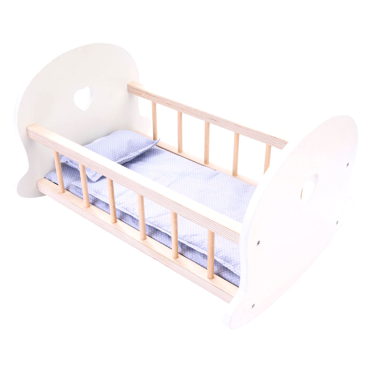 Doll bed swing cradle, gray white