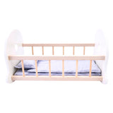 Doll bed swing cradle, gray white