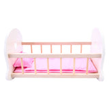 Longfield Puppenbett Schaukelwiege, rosa weiß