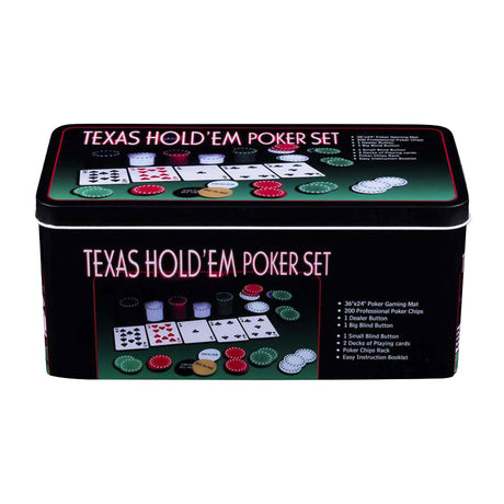 Engelhart Pokerset mit Karten, Tuch und 200 Chips (4 Gramm) in Box