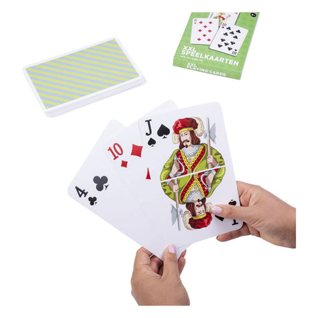 Longfield XXL-Spielkarten 12,1 x 18,5 cm – Kartenspiel aus plastifiziertem Papier (54 Karten) – extra großes Kartenspiel für Brettspiele, Familienspiel – Engelsherz