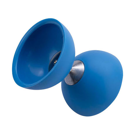 Diabolo van rubber met metalen stokjes - blauw