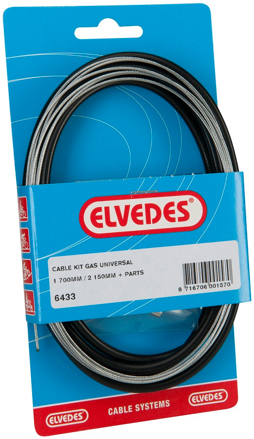 ELVEDES GAS Kabel Universal 1700 mm 2250 mm verzinkt schwarz (auf der Karte)