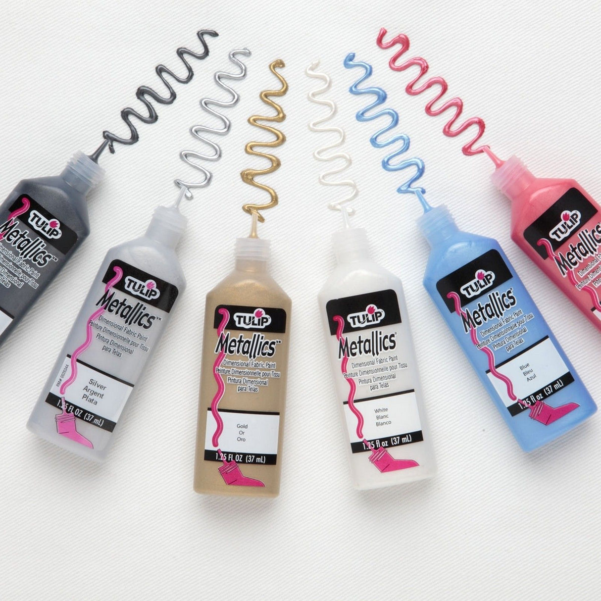 Tulpe • 3D-Textilfarbe 37ml Metallic 6 Stk.