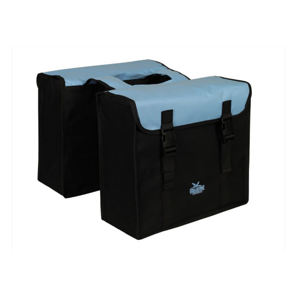 Greenlands double bag, black-blue. Dimensions 38x34x13cm. Total content 35L