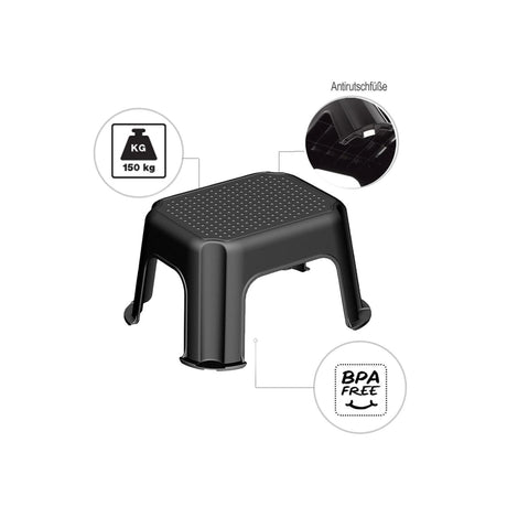 Rotho Basic Tritthocker schwarz