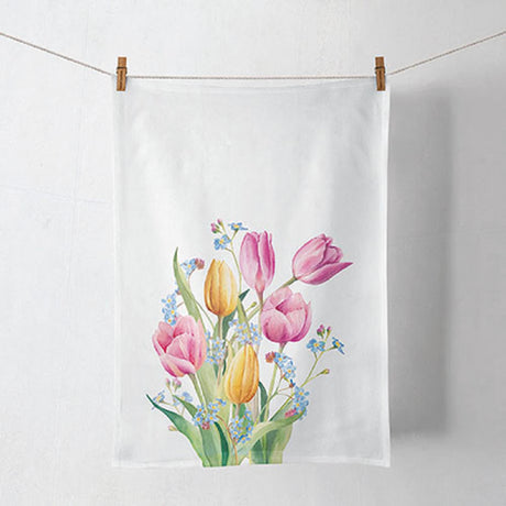 Ambiente Küchenhandtuch-Geschirrtuch Tulpenstrauß 100 % Baumwolle 50x70cm
