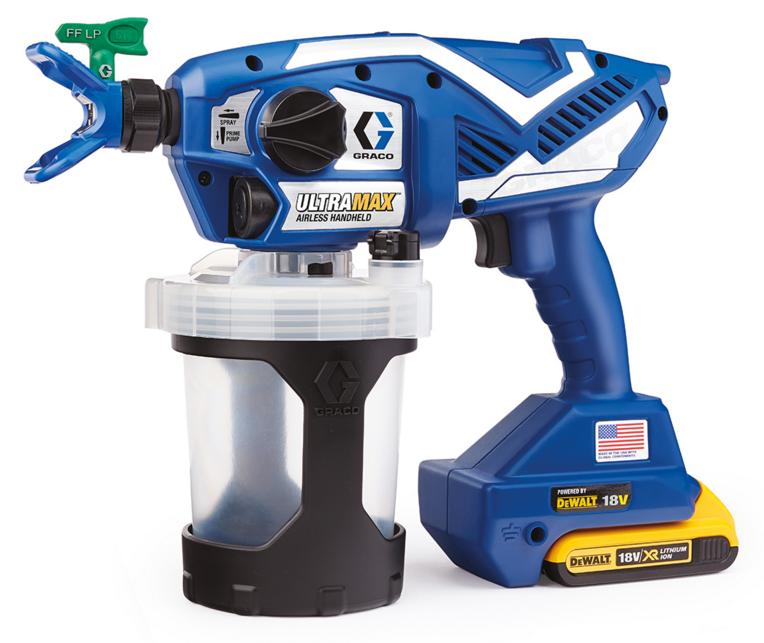 Graco ultramax verfpistool ( 2 x batterij 2ah dewalt+-lader ) + zak