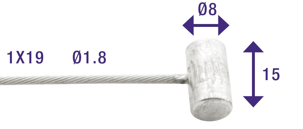 ELVEDES EHTER BREME INNER Kabel Honda Camino 2000mm verzinkt T-Nipple (auf Karte)