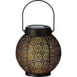Kaemingk Solarlaterne Metall schwarz gold 14 cm Durchmesser | 2 Stk