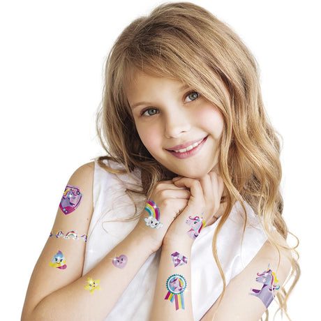 Totum Einhorn Tattoo 40 Stück Kindertattoo Metallic – Kinder-Make-up, Anzieh- und Party- und Anziehzubehör