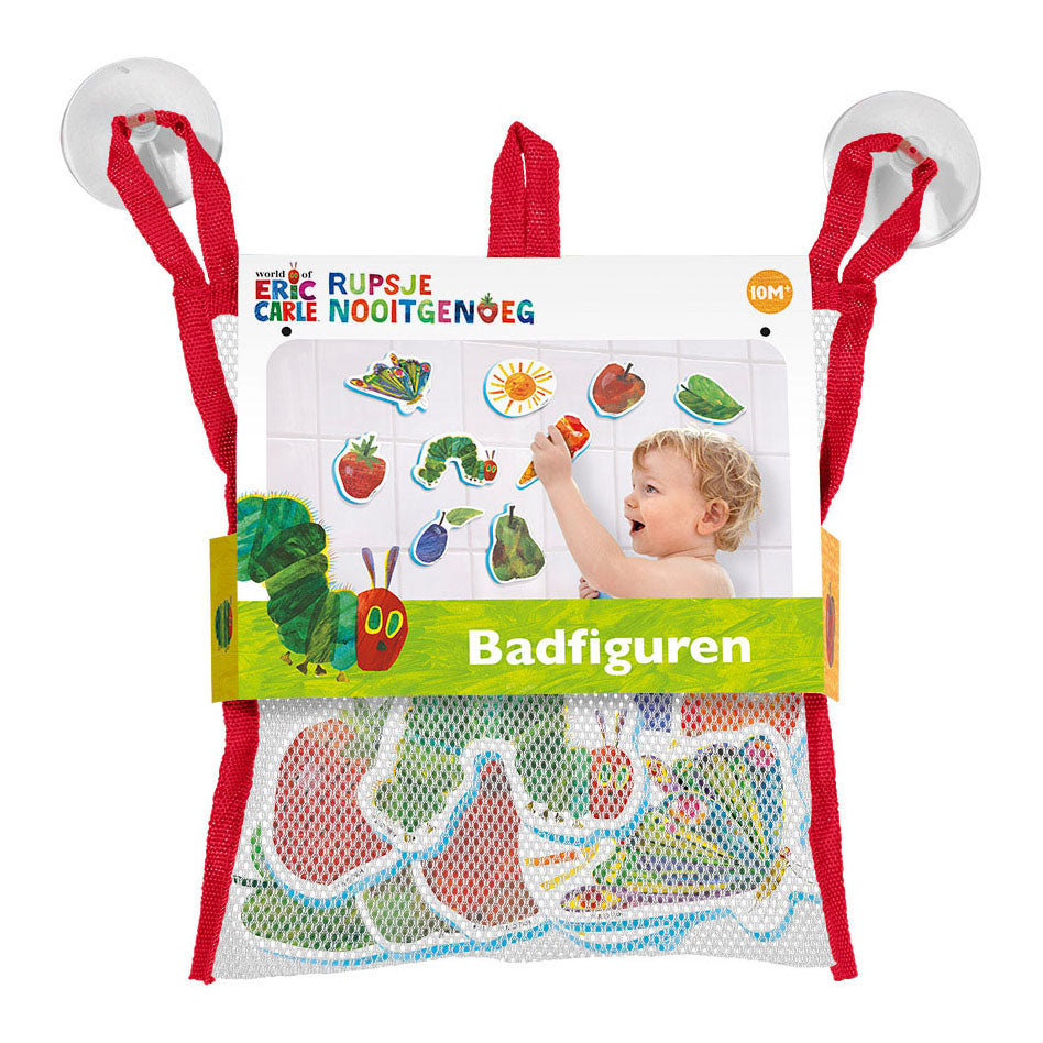 Bambolino toys badfiguren rupsje nooitgenoeg in opbergnetje, 9st.