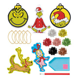 Totum der Grinch – Basteln Sie 5 Diamant-Malerei-Anhänger – Spielzeug für Jungen und Mädchen ab 5 Jahren – Bastelset Home Deco
