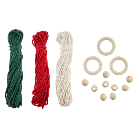 Creative craft group set macrame hangers kerstbomen - 3st.