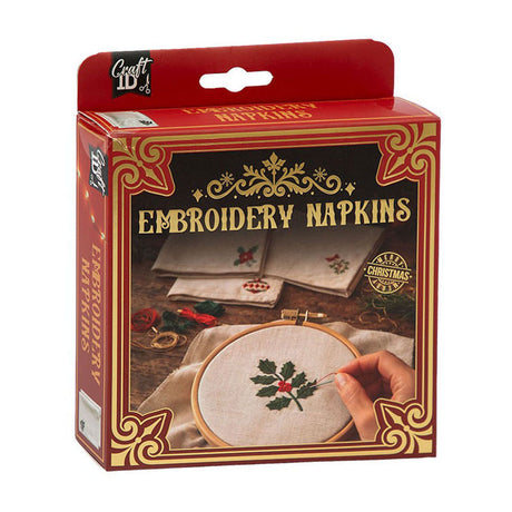 Creative craft group servetten borduurset kerstmis 40x40cm - 6dlg.
