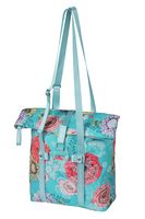 Shopper per biciclette da campo Basil Bloom, tappo riciclato, spalla impermeabile, spallatta regolabile, compartimento per laptop, 15-20L, blu cielo