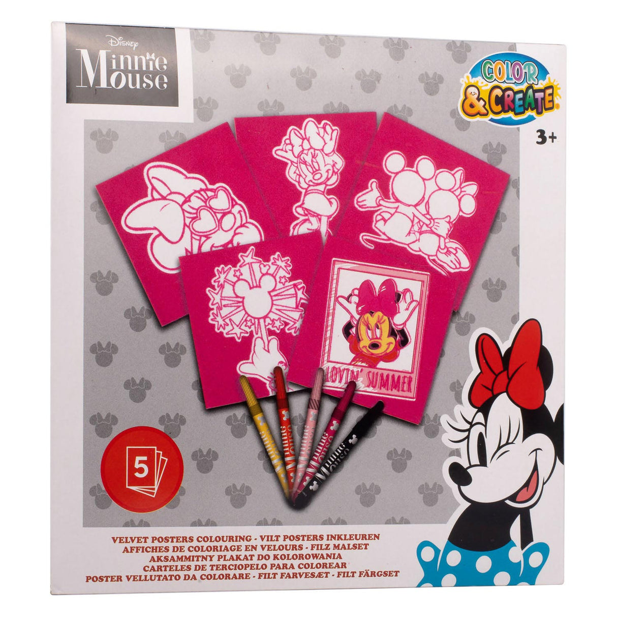 Canenco Minnie Felt colors 18x18 cm 5 pieces