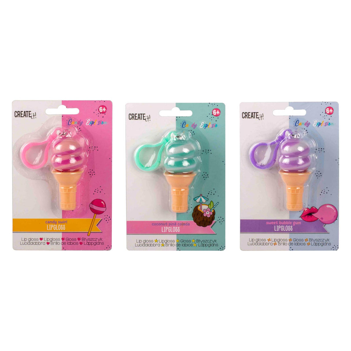 Canenco Créez-le! Candy Explosion Lip gloss Ice Cream Key Ring