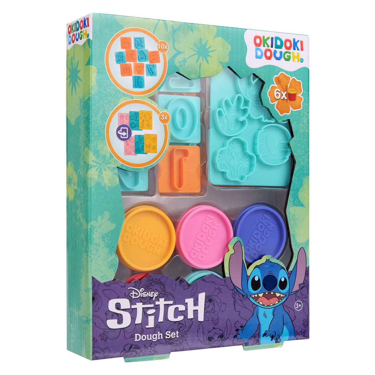 Canenco Stitch Ton-Set mit Zahlen – 6 Tontöpfe