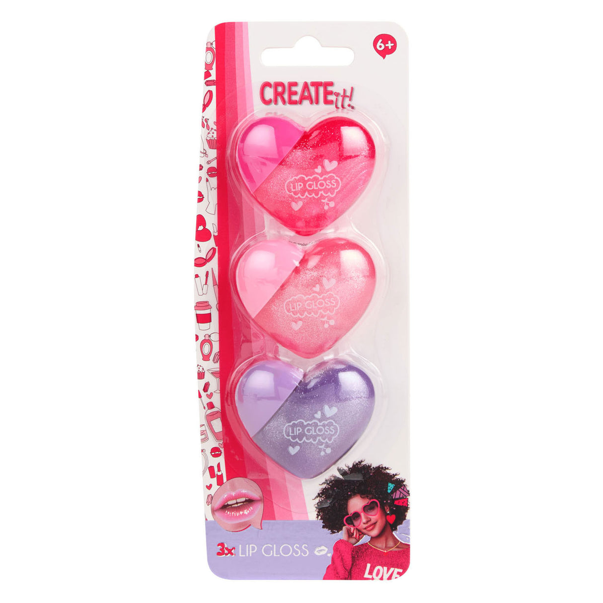 Canenco create it! love lipgloss hartjes - 3st.
