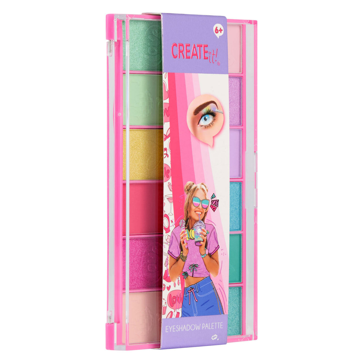 Canenco create it! oogschaduw palet regenboog roze - 12dlg.
