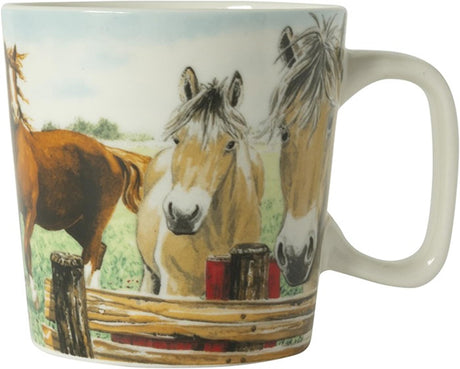 Wiebe van der Zee Wiebe's Farm Minibecher Pferd 230 ml, Schachtel mit 6 Stück, Porzellan