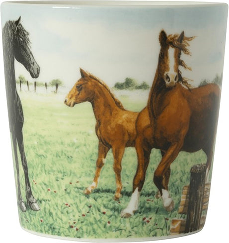 Wiebe van der Zee Wiebe's Farm Minibecher Pferd 230 ml, Schachtel mit 6 Stück, Porzellan