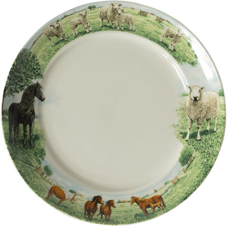 Wiebe van der Zee Wiebe's Farm Teller Pferd Schaf Ø21 cm, Schachtel mit 6 Stück Porzellan