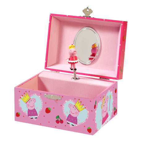 Bambolino Peppa Pig Schmuckkästchen, Schmuckschatulle, Spieluhr – mit rotierender Peppa Ballerina und Spiegel – Junior-Kleinkind- und Vorschulspielzeug ab 3 Jahren – Geschenktipp