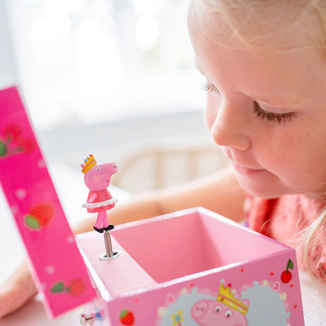 Bambolino Peppa Pig Schmuckkästchen, Schmuckschatulle, Spieluhr – mit rotierender Peppa Ballerina und Spiegel – Junior-Kleinkind- und Vorschulspielzeug ab 3 Jahren – Geschenktipp