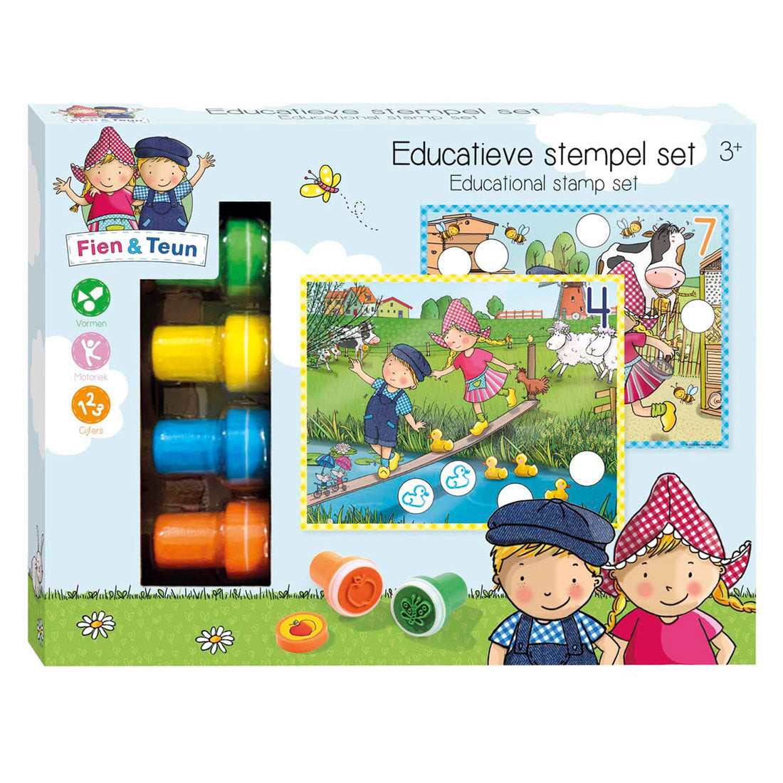 Bambolino Toys Fien und Teun pädagogisches Stempelset 14-teilig | 2 Stk
