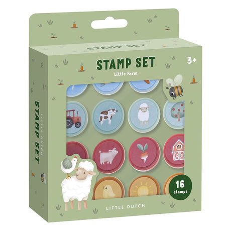 Little Dutch Little Farm Totum Stempelset 12-teilig mit Tinte | 3 Stück
