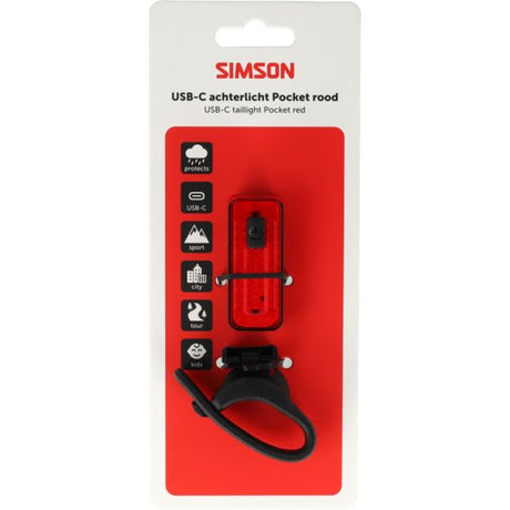 Simson usb-c led lamp pocket rood