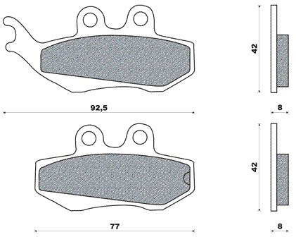 Sada brzdového bloku Newfren FD0195 Runner 125-180, RS2000 pro