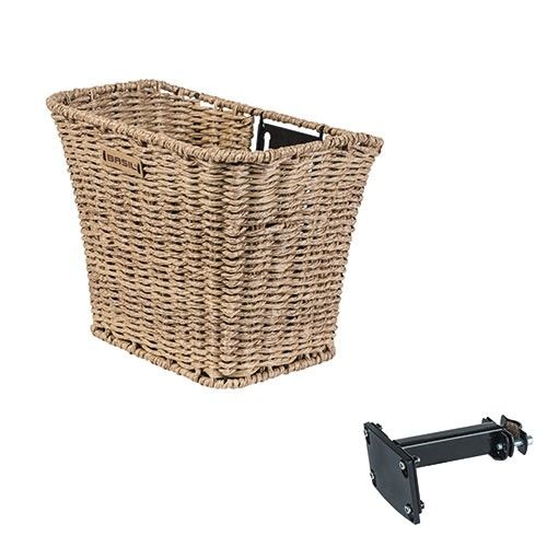 Basil Bremen Rattan FM Bicycle Basket vpředu včetně držáku stonků FM světle hnědý