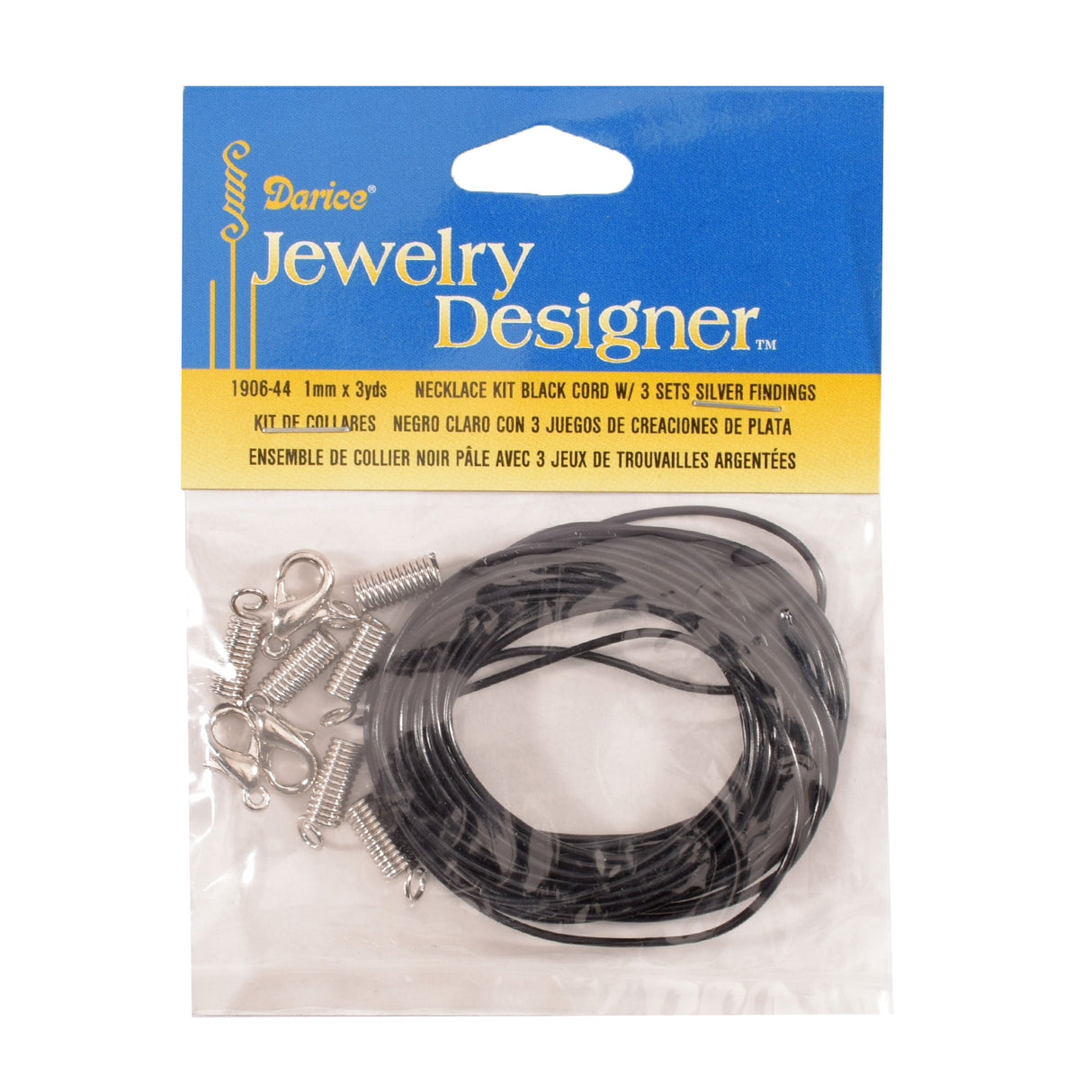 Darice • Kette schwarz+Verschluss 1mm 2,7m.