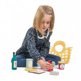 Tender toys tender toys houten boodschappen + canvas tas