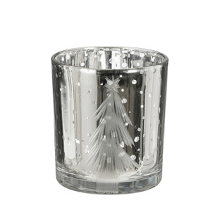 Edelman Teelichthalter Weihnachtsbaum Silber – H8xT7cm