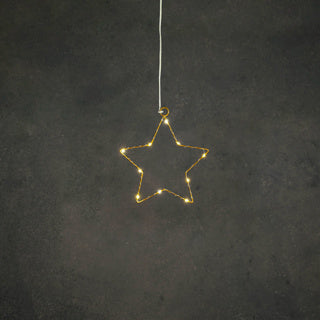 Edelman Stern Gold warmweiß 8LED batteriebetrieben - D15cm