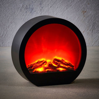 Kamin LED Schwarz Warmweiß Bo und Timer L24,5xB9xH23cm
