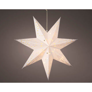 Kaemingk LED Star Paper Steady Indoor FSC Mix 70 % Weiß | 3 Stück