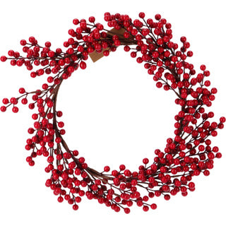 Kein Feuer-Weihnachtskranz mit roten Beeren