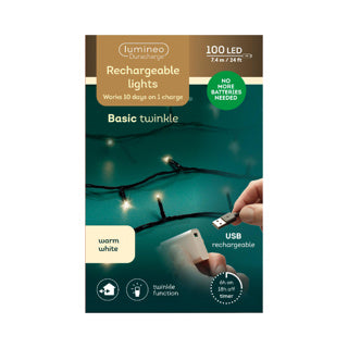 Kaemingk LED-Duracharge-Basisleuchten mit 8 Funktionen, Funkeleffekt für den Außenbereich, 742,5 cm | 2 Stk