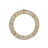 Kaemingk Mikro-LED-Kranz, stabil, Außenlänge 7,5 cm x B. 58 cm x H. 58 cm