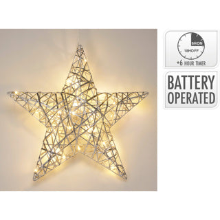 Kein Feuerstern 40cm mit LED silber | 3 Stück