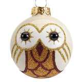 Weihnachtskugel aus Glas, Eule, 3-farbig sortiert, Durchmesser 6 cm