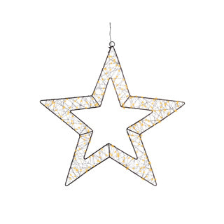 Kaemingk Mikro-LED-Stern-Ständer aus Metall, Außendurchmesser 58 cm x L. 1 cm x B. 58 cm x H. 58 cm
