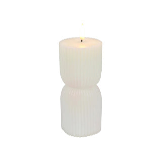 Keine Marke LED-Kerze gerippt weiß D7x15cm 2xaa exkl.