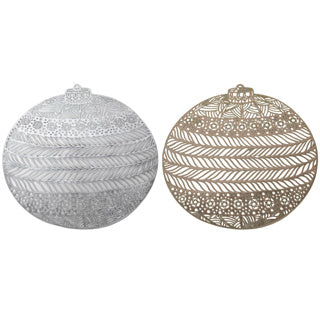 Tischset Weihnachtskugel gold silber ø38cm
