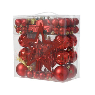 Kaemingk decoris Weihnachtsbaumschmuck 67-teilig rot